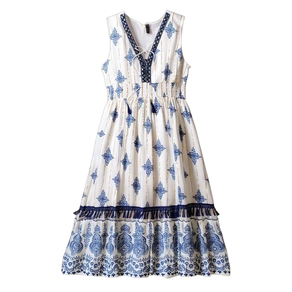 Anthropologie Me 2 Magic Plus Embroidered Long Maxi Dress - Picture 1 of 9